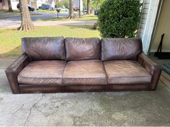 Pottery Barn Turner Grand Brown Leather Sofa 104” Genuine Leather