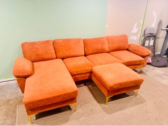 Like new Orange Sectional couch