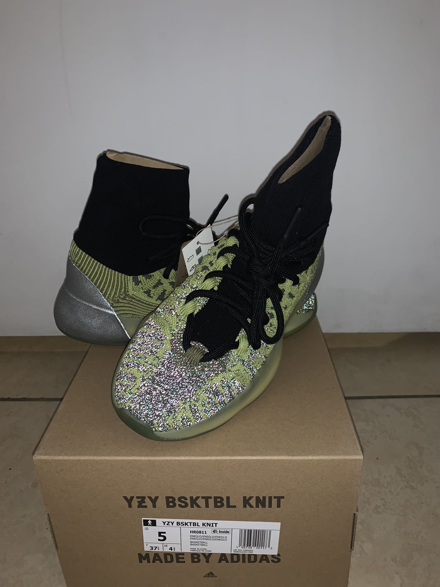 Adidas YZY BSKTBL Knit Sneakers Box Adidas Yeezy Basketball Knit Slate Blue BSKTBL Size... | Depop main image 4