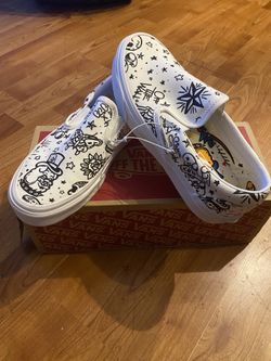 Vans Slip On White And Black