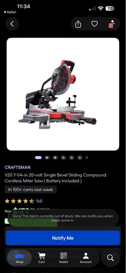 Craftsman V20 7-1/4-in Miter Saw