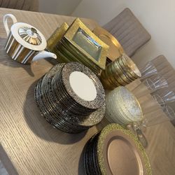 Gold Dinner Plates Set 