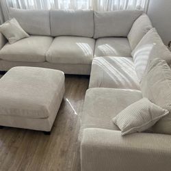Brand New Sectional Sofa Couch With Ottoman 