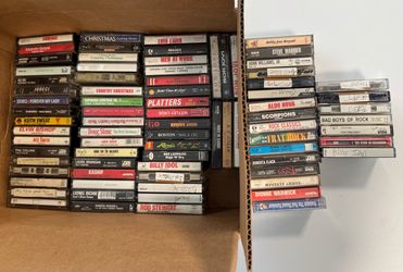 Huge lot of approximately 80 vintage cassette tapes