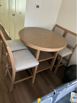 Dinning Table | Counter-Height Dining Set – Table + 4 Chairs