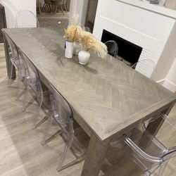 Restoration Hardware RH Herringbone 84” solid wood dining table