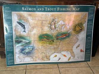 Salmon and Trout Fishing Map 35” x 24”