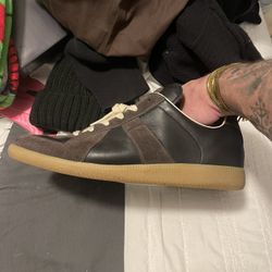 Mason Margela Men's Brown Leather Sneakers