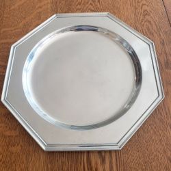 Vintage Wilton Columbia PA pewter platter/ charger plate