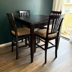 Solid Wood Dining Table with Chairs 
