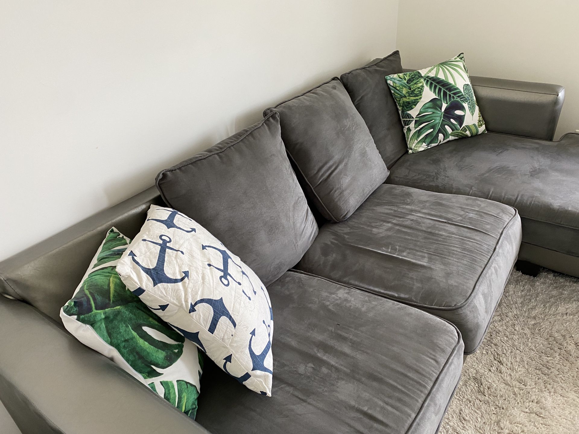 Couch For Sale (Green leaf pillows and puppy not included!)