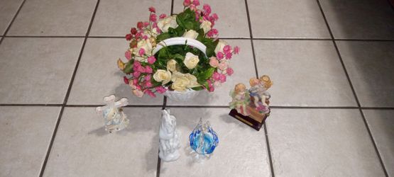 Crystals, Figurine and Bouquet For Sale