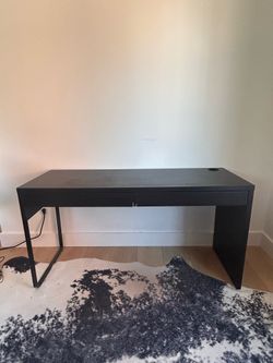Black Brown Wood Desk - Micke IKEA