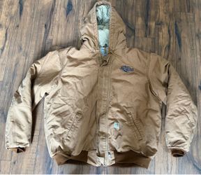 Vintage Carhartt FR Hooded Insulated Work Jacket Sandstone Men's 2XL