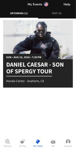 Two Daniel Caesar Tickets