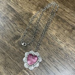 Sterling Purple Spiny Oyster Heart Pendant 