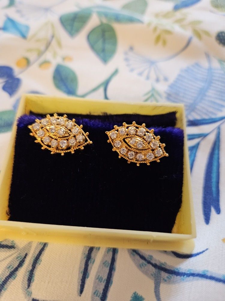 Beautiful Gold Plated Cz Earrings Free With Another Purchase