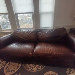 Natuzzi Leather Couch And Loveseat 