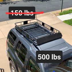 New 64x40 500 Lb Capacity Roof Rooftop Luggage Cargo Basket Rack Carrier Canasta Para Techo Maletas Maleton 