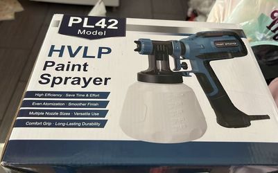 New In box Paint Sprayer, HVLP Spray Gun with Cleaning & Blowing Joints, 4 Nozzle Sizes & 3 Spray Patterns, Easy to Clean, for Furniture, Cabinets, De