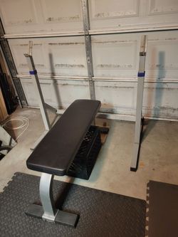 Flat Weight Bench with Squat Rack