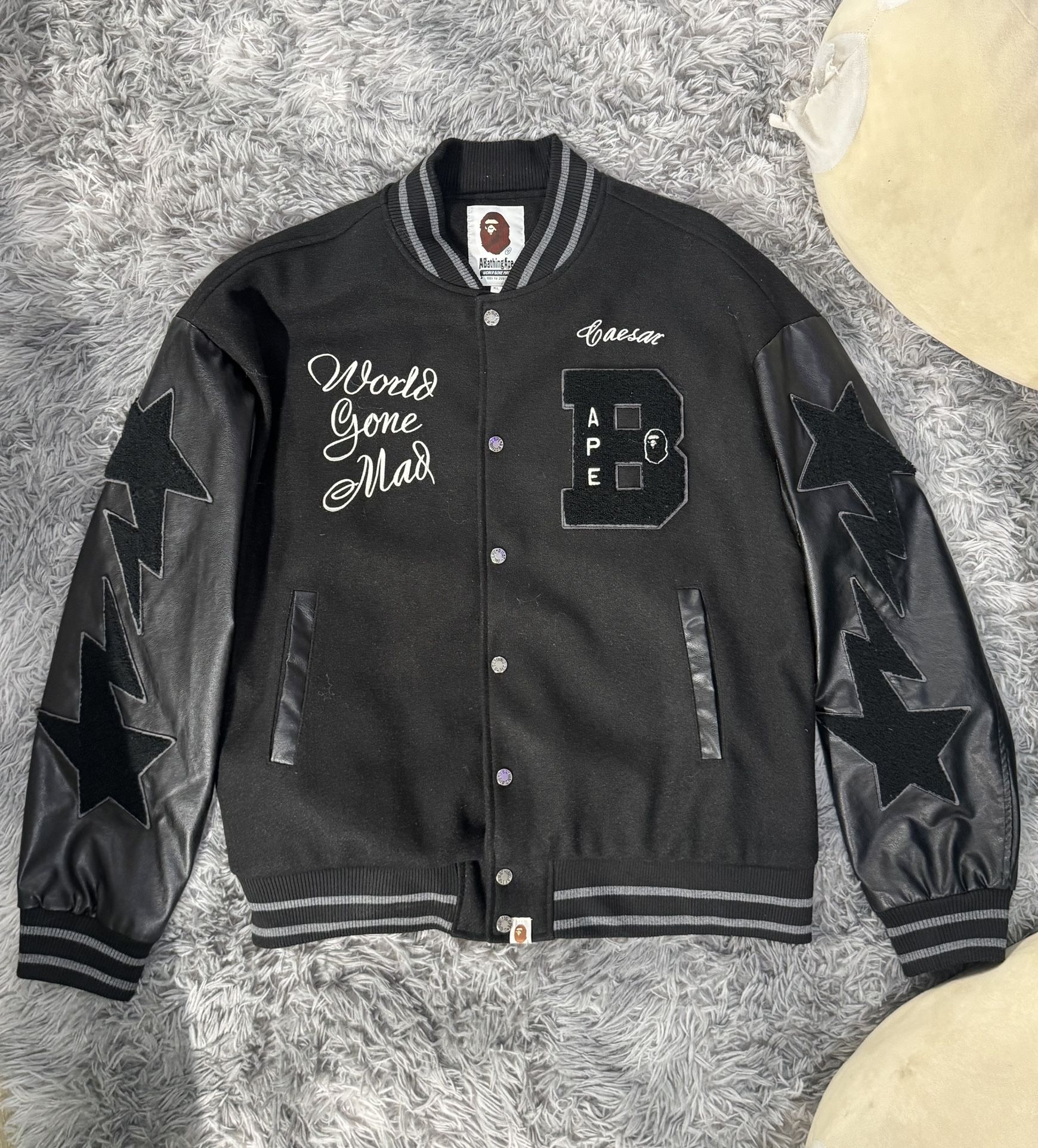 Black Bape varsity jacket