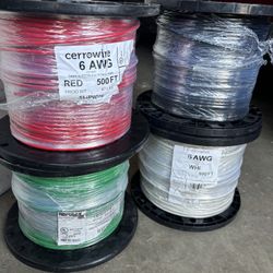 Electric Wire #6 Stranded 500 Ft $280 Each 
