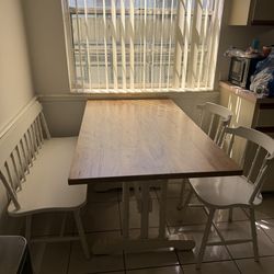 Table with chairs & bench