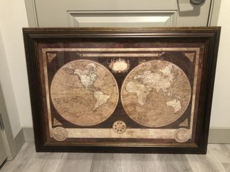 World Map Framed 30”x40”