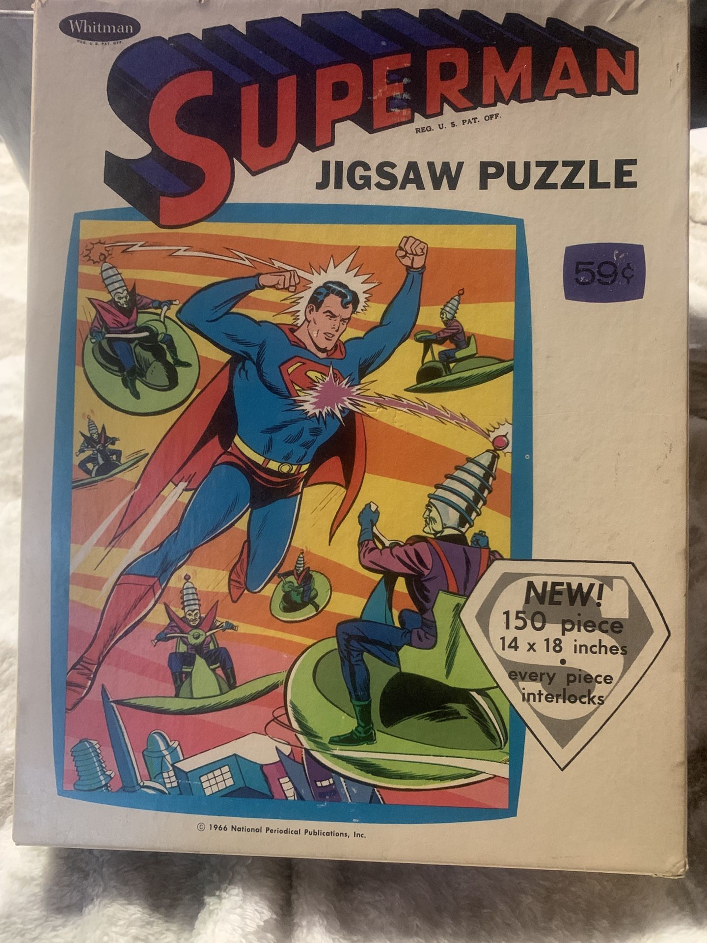 Whitman 1966 Superman Jigsaw Puzzle 150 Pieces 14X18