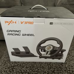 PXN PC Racing Wheel, V3II 180 Degree Universal Usb Car Sim Race Steering Wheel with Pedals for PS3, PS4, Xbox One, Xbox Series X/S, Nintendo Switch (B