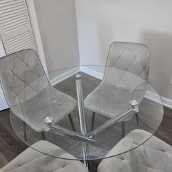 Glass dining room table