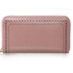 BNJWJZS Fashion and Genuine Leather Zipper Wallet with Large Capacity, Pink