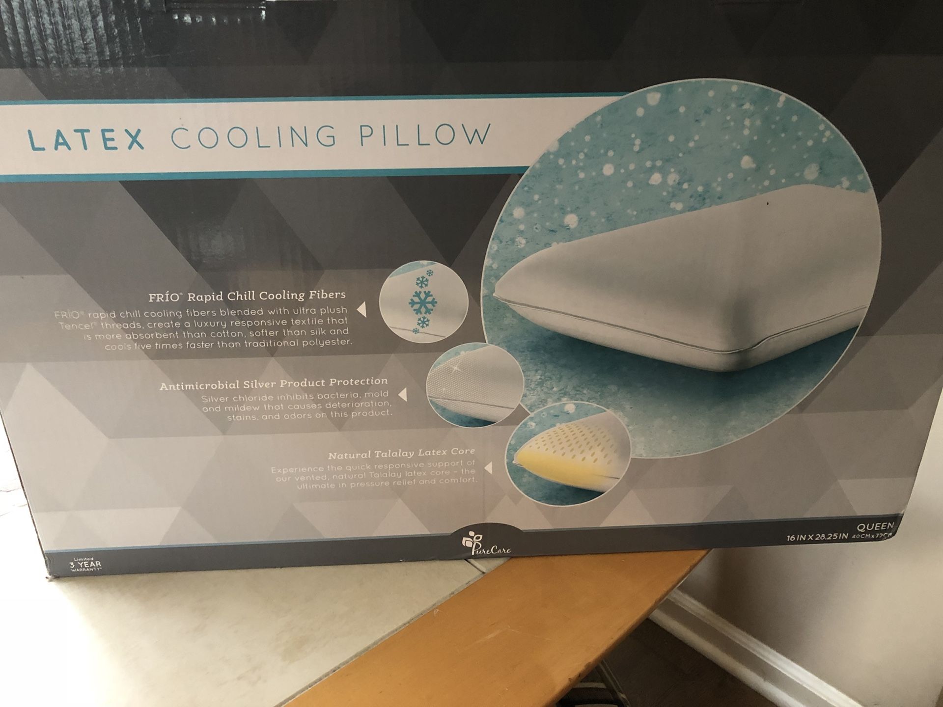 Lux Living Latex rapid cooling pillow with Frio and Talalay