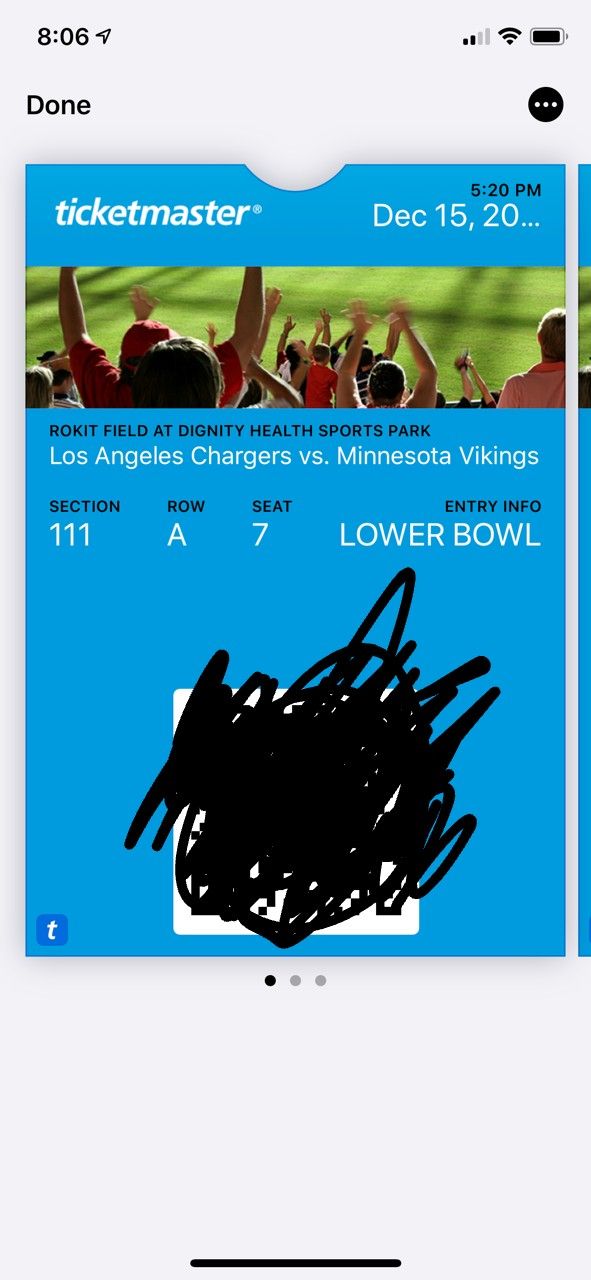 Chargers VS Vikings Tickets