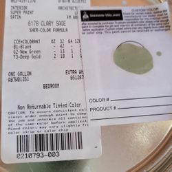 Sherwin Williams Super Paint paint and primer interior acrylic brand new from 10/18 color Clary Sage
