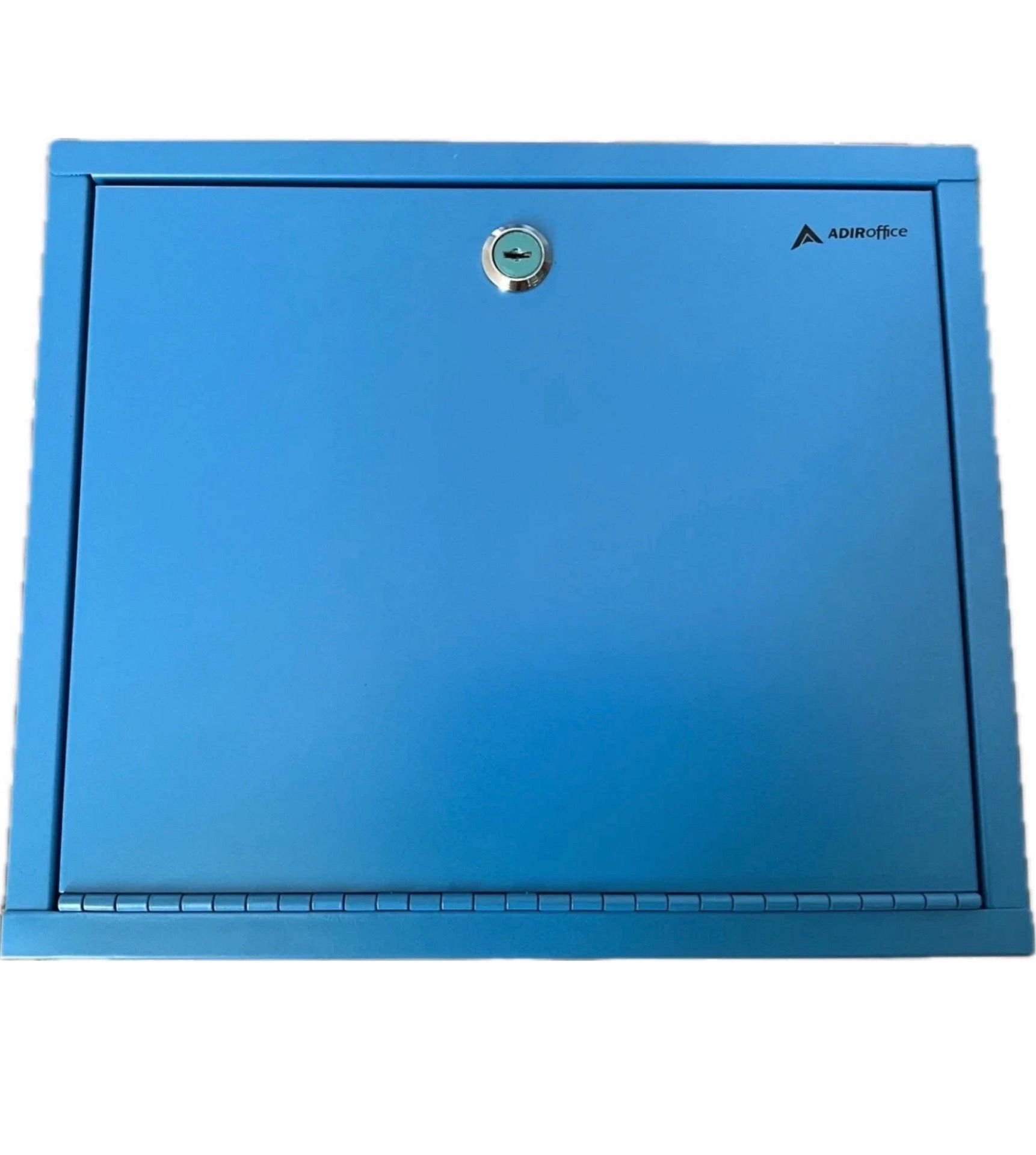 AdirOffice Wall Mountable Medium Size Steel Drop Box Blue Key White ...
