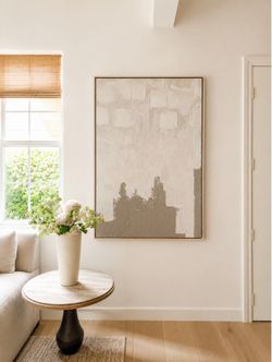 Brand new, large, neutral wall art w, tags (45x60)