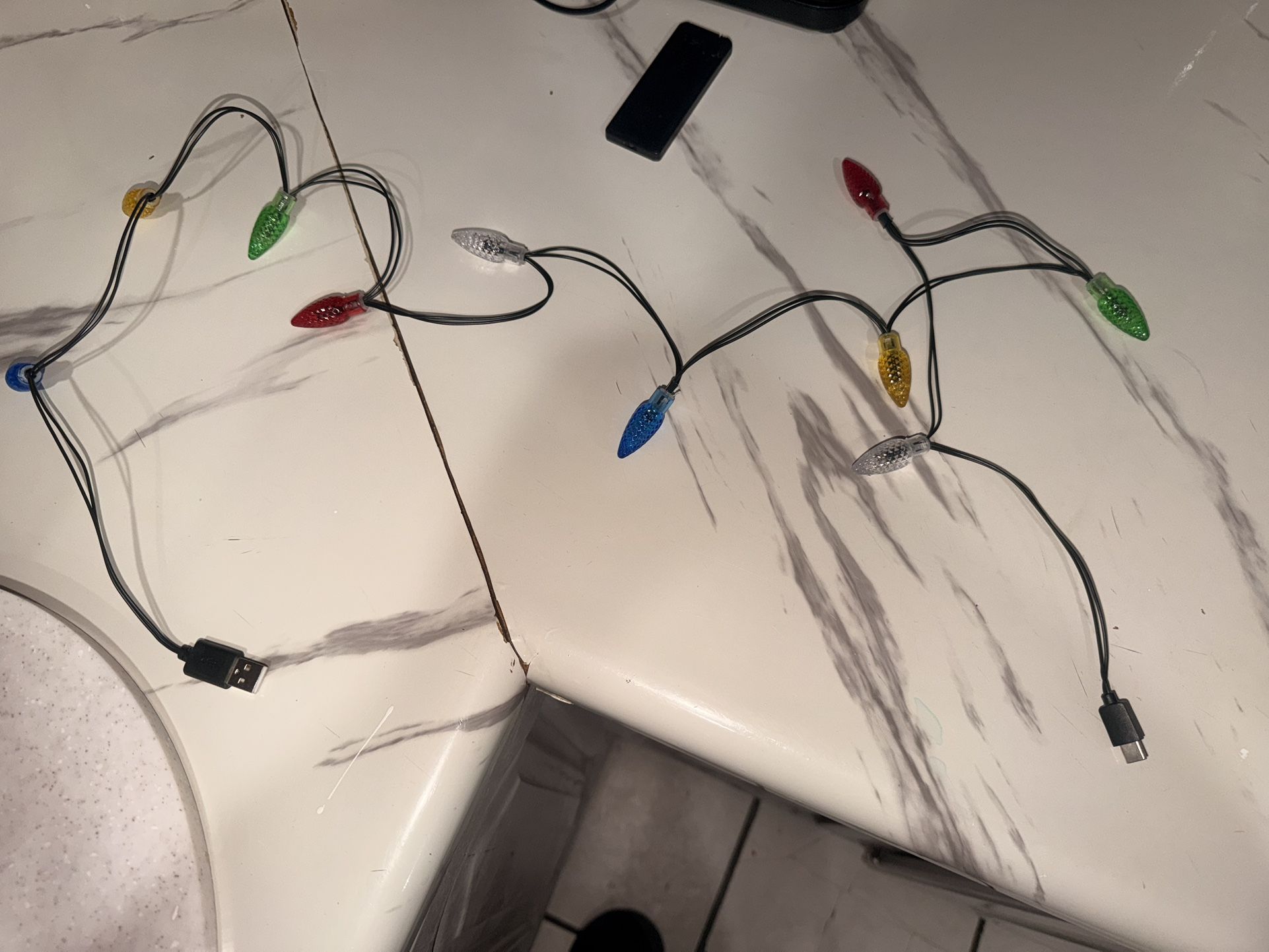 LED Christmas Light Phone Charger Cord USB Type-C and Bulb Charging Cable