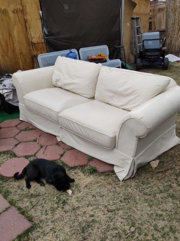 Off White Leather Couch