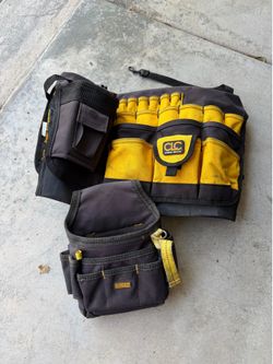 CLC Work Gear Large Bucket Tool Bag | 360° + DeWalt Tool Pouch