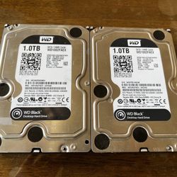 2 of Western Digital Black 1TB Hard Drive 7,200RPM