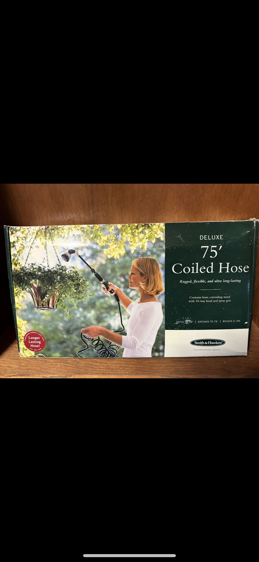 Deluxe 75’ Coiled Hose, Extended Wand, 10-Way Head, and Spray Gun (New!!)