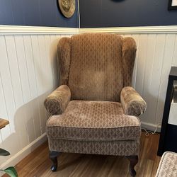 Wingback Armchair With Ottoman 