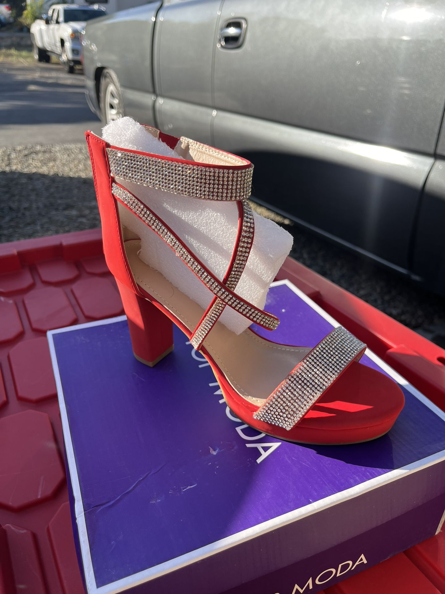 Red Bedazzled Heels
