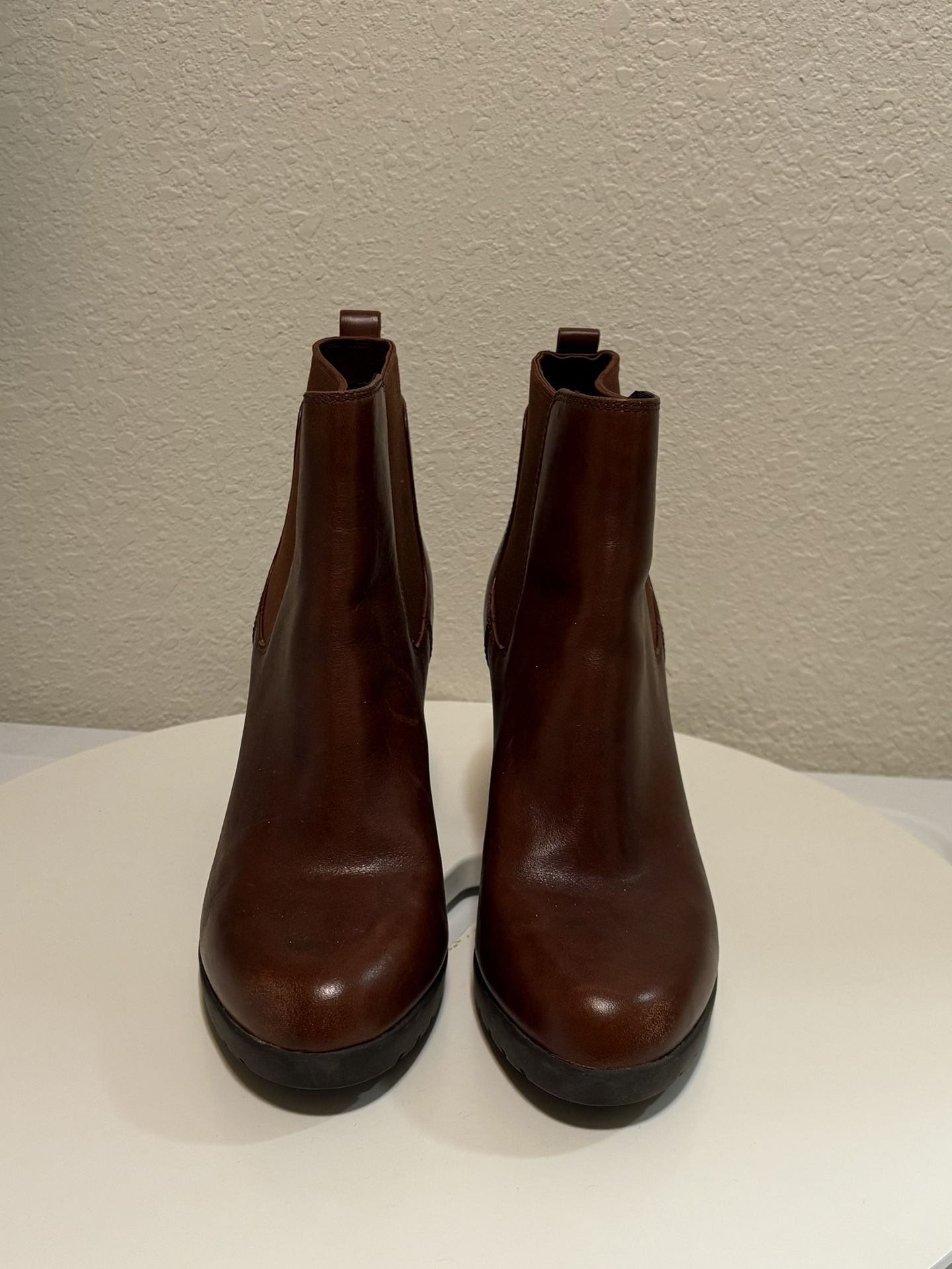 Clarks Brown Ankle Boots with Elastic Panels