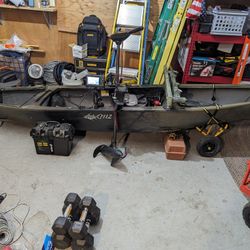 Ascend H12  Fishing Kayak W/ Trolling Motor And Fish Finder Batteries Included