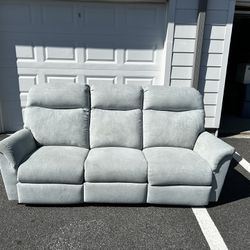 Blue 3 Seat Recliner Couch