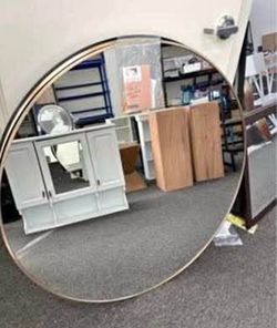 New 36 Inch Gold Round Mirror Circle Mirrors for Bathroom Entryway Living Room