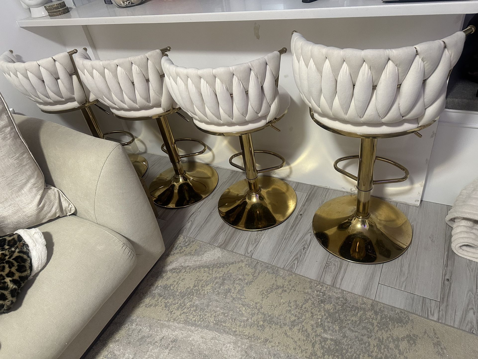 Beige and Gold Barstools